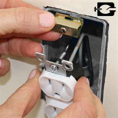 electrical g clip box repair|outlet box screw holes stripped.